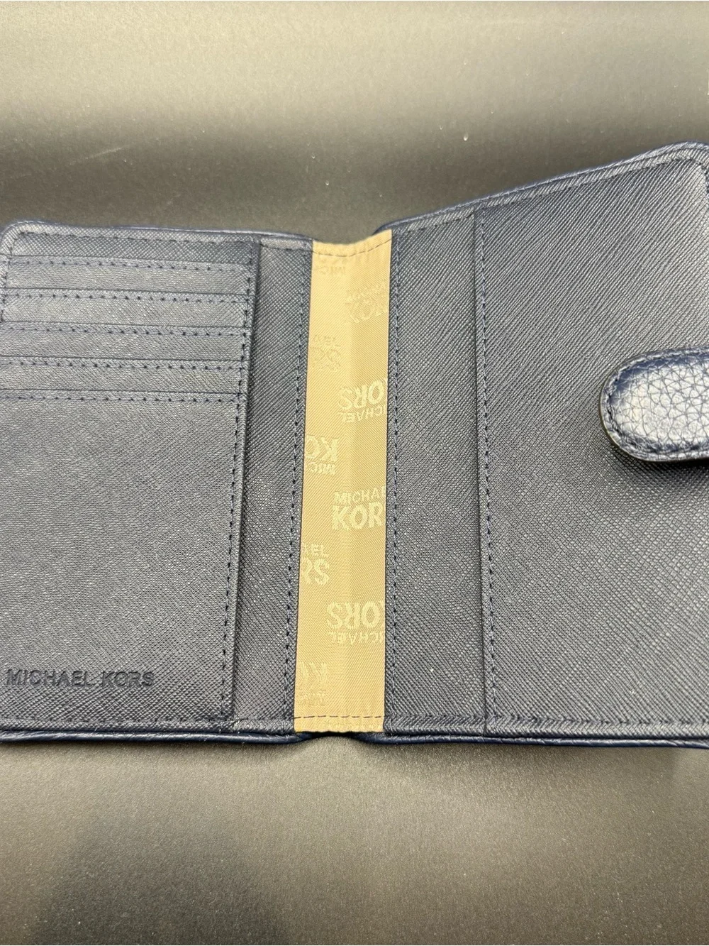 Michael Kors Jet Set Passport Case Navy Blue Leather